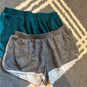 Xersion Women's Athletic Shorts in Gray and Teal